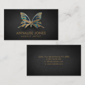 Luxury Gold en Abalone Shell Butterfly Visitekaartje (Voorkant / Achterkant)