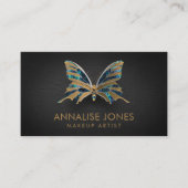 Luxury Gold en Abalone Shell Butterfly Visitekaartje (Voorkant)