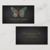 Luxury Gold en Abalone Shell Butterfly Visitekaartje (Voorkant / Achterkant)