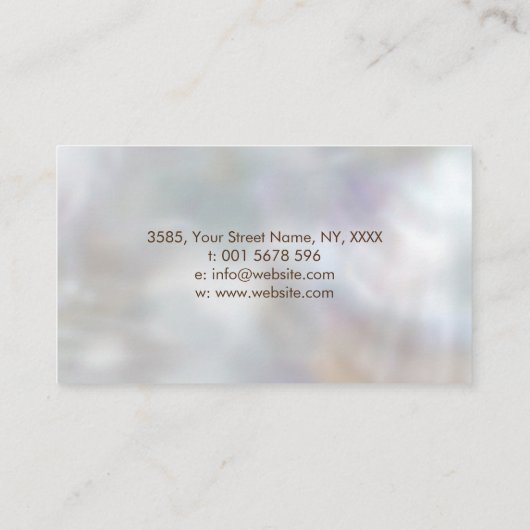 Luxury Gold en Amethyst Butterfly op parels Visitekaartje (Achterkant)