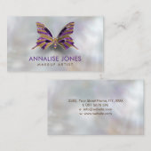 Luxury Gold en Amethyst Butterfly op parels Visitekaartje (Voorkant / Achterkant)