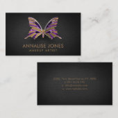 Luxury Gold en Amethyst Butterfly Visitekaartje (Voorkant / Achterkant)