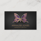 Luxury Gold en Amethyst Butterfly Visitekaartje (Voorkant)