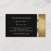 Luxury Gold en Black Golden Glitter Ornamental Visitekaartje (Achterkant)
