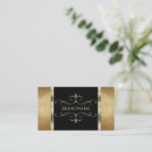 Luxury Gold en Black Golden Glitter Ornamental Visitekaartje (Staand voorkant)