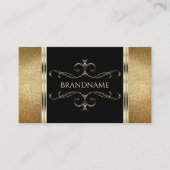 Luxury Gold en Black Golden Glitter Ornamental Visitekaartje (Voorkant)