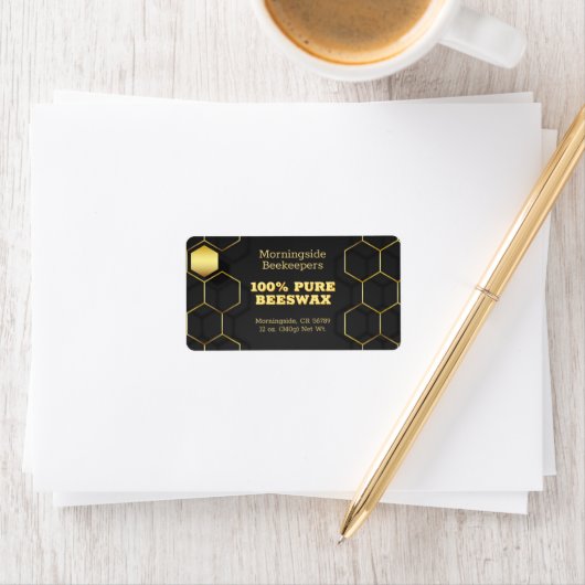 Luxury Gold en Black Honeycomb Product Etiket (Insitu)