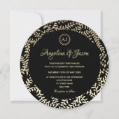 Luxury  Gold en Black Wedding Kaart (Voorkant)