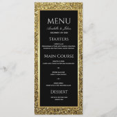 Luxury Gold en Black Wedding Menu (Voorkant)