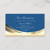 Luxury Gold en Blue met Logo Sparkle Diamond Visitekaartje (Achterkant)