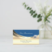 Luxury Gold en Blue met Photo Sparking Diamond Visitekaartje (Staand voorkant)