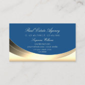 Luxury Gold en Blue met Sparkle Diamond Stylish Visitekaartje (Achterkant)