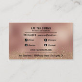 Luxury Gold en Copper Eyelash Tech Beauty Salon Visitekaartje (Achterkant)