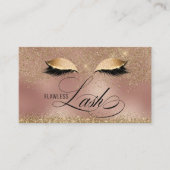 Luxury Gold en Copper Eyelash Tech Beauty Salon Visitekaartje (Voorkant)