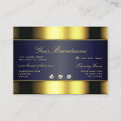 Luxury Gold en donkerblauwe gradiënt met diamanten Visitekaartje (Achterkant)