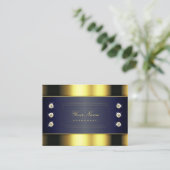 Luxury Gold en donkerblauwe gradiënt met diamanten Visitekaartje (Staand voorkant)