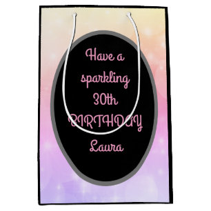 Luxury Gold en roze - 30e verjaardag op maat Medium Cadeauzakje