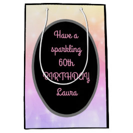 Luxury Gold en roze, speciaal gepersonaliseerd op  Medium Cadeauzakje