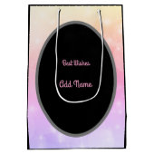 Luxury Gold en roze, speciaal gepersonaliseerd op  Medium Cadeauzakje (Achterkant)