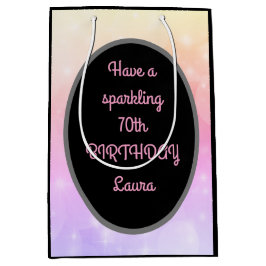 Luxury Gold en roze, speciaal gepersonaliseerd op  Medium Cadeauzakje