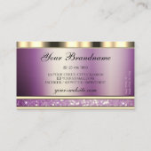 Luxury Gold en Sparking Paars Glitter met Logo Visitekaartje (Achterkant)
