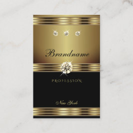 Luxury Gold en zwart met lumierige diamanten Visitekaartje