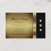 Luxury Gold en zwart met lumierige diamanten Visitekaartje (Achterkant)