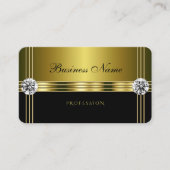 Luxury Gold en zwart met mousserende diamanten Visitekaartje (Voorkant)