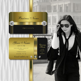 Luxury Gold en zwart met mousserende diamanten Visitekaartje