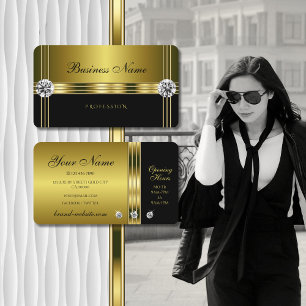 Luxury Gold en zwart met mousserende diamanten Visitekaartje