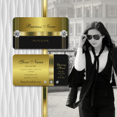 Luxury Gold en zwart met mousserende diamanten Visitekaartje
