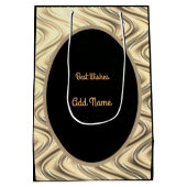 Luxury Gold en zwart op maat 100e verjaardag Medium Cadeauzakje (Achterkant)