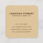 Luxury Gold en zwarte penseelstreek Abstract Vierkante Visitekaartje (Achterkant)