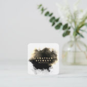 Luxury Gold en zwarte penseelstreek Abstract Vierkante Visitekaartje (Staand voorkant)