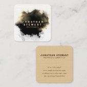 Luxury Gold en zwarte penseelstreek Abstract Vierkante Visitekaartje (Voorkant / Achterkant)