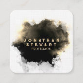 Luxury Gold en zwarte penseelstreek Abstract Vierkante Visitekaartje (Voorkant)