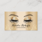 Luxury Gold Eyelash Extensions Salon Makeup Artist Visitekaartje (Voorkant)