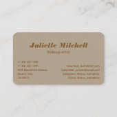 Luxury Gold Feather Modern Makeup Artist Visitekaartje (Achterkant)