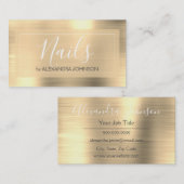 Luxury Gold Finger Nails Salon Visitekaartje (Voorkant / Achterkant)
