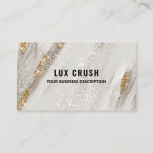 Luxury Gold Fleck White Glitter Visitekaartje