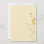 Luxury Gold Floral & Elegant Lanterns Iftar Dinner Kaart (Achterkant)