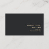 Luxury Gold Floral Midnight Black Elegant Frame Visitekaartje (Achterkant)