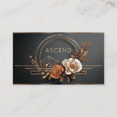 Luxury Gold Floral Midnight Black Elegant Frame Visitekaartje (Voorkant)