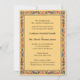 Luxury Gold Florentine Arabesque Wedding Kaart