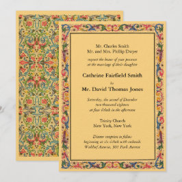 Luxury Gold Florentine Arabesque Wedding Kaart