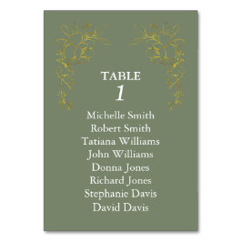 Luxury Gold Flowers Royal Sage Green Wedding Kaart