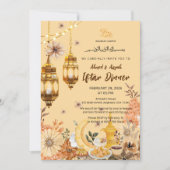 Luxury Gold flowwer Ramadan iftar invitation Kaart (Voorkant)