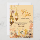 Luxury Gold flowwer Ramadan iftar invitation Kaart (Achterkant)