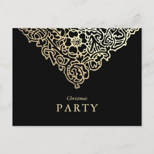 Luxury Gold Foil Black kerstfeestjes Briefkaart