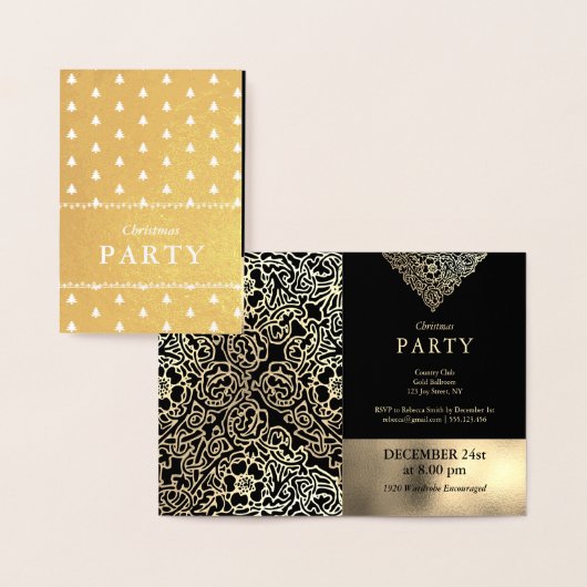 Luxury Gold Foil Black kerstfeestjes Folie Kaarten (Display)